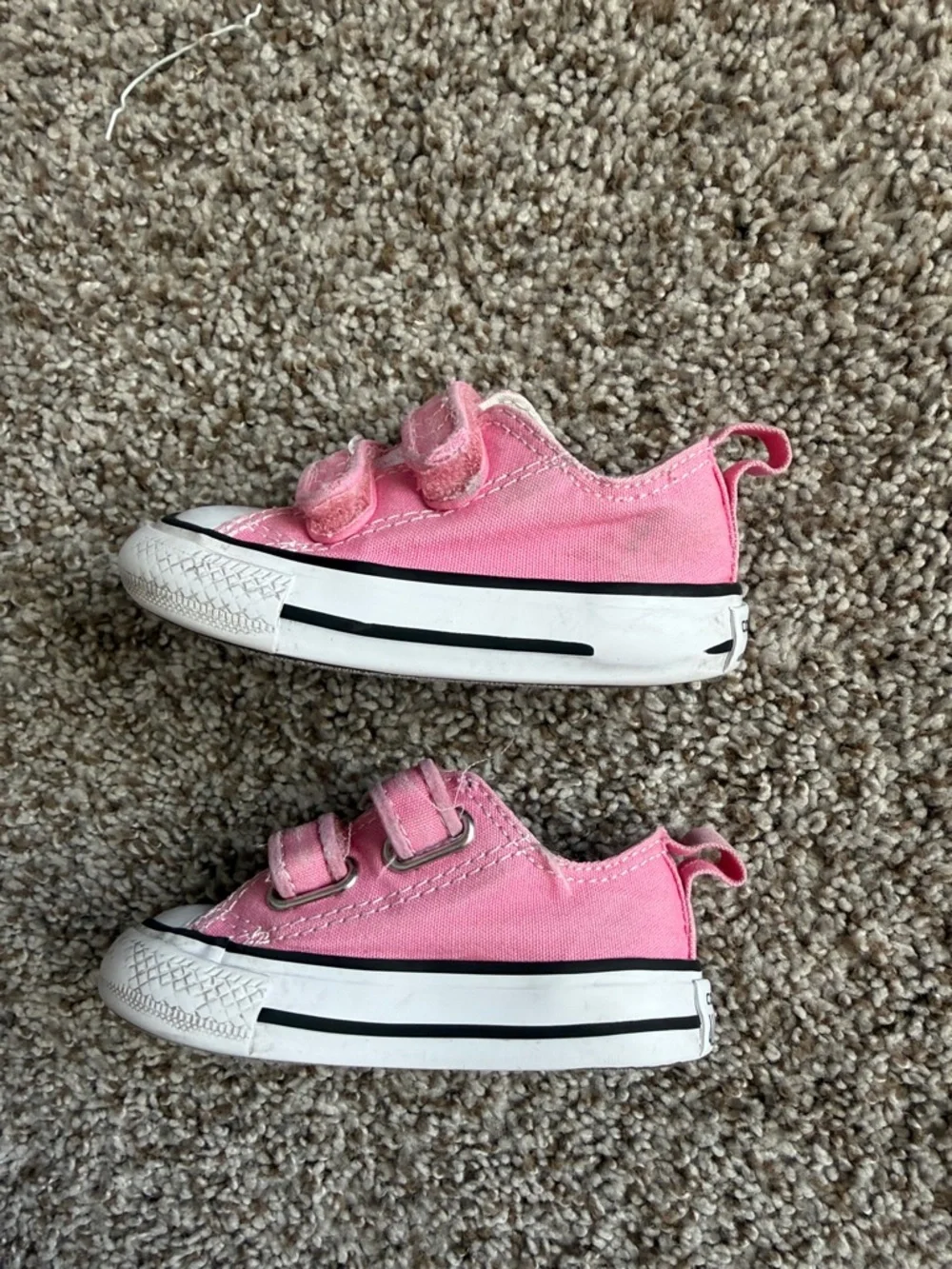 Converse Pink Velcro Baby Sneakers